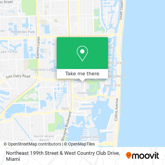 Northeast 199th Street & West Country Club Drive map