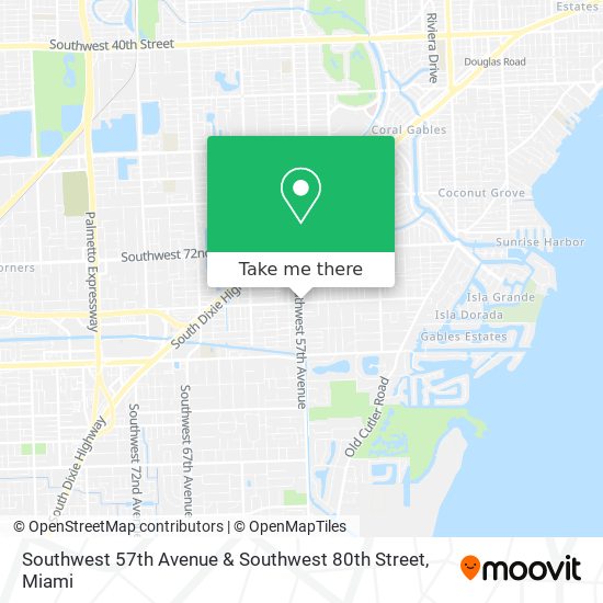 Southwest 57th Avenue & Southwest 80th Street map