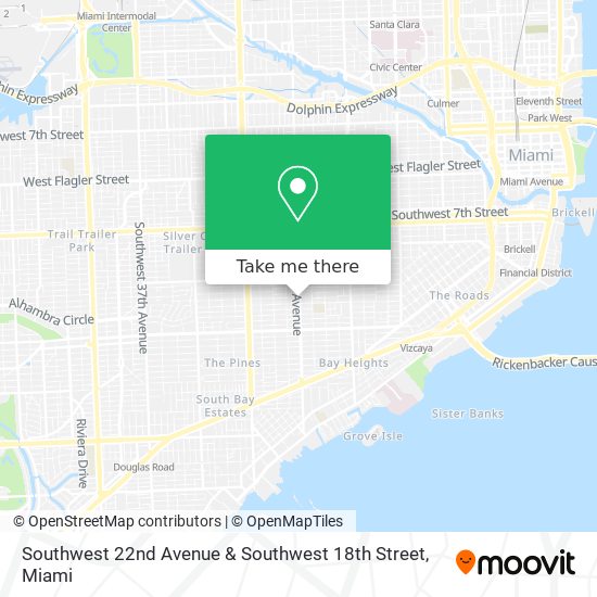 Mapa de Southwest 22nd Avenue & Southwest 18th Street