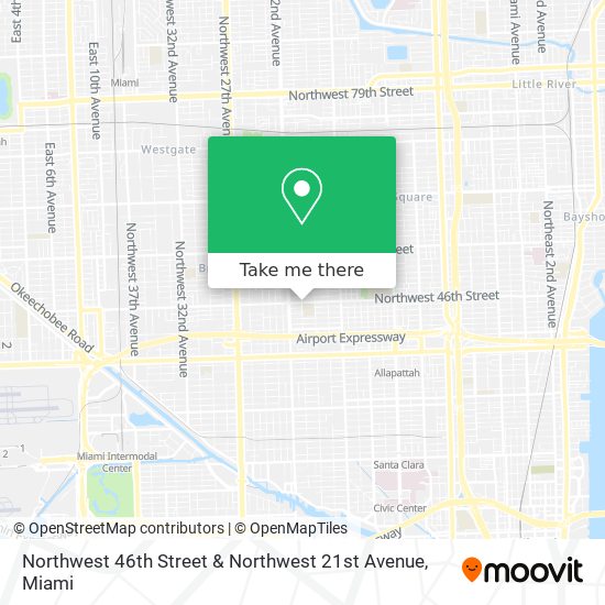 Northwest 46th Street & Northwest 21st Avenue map