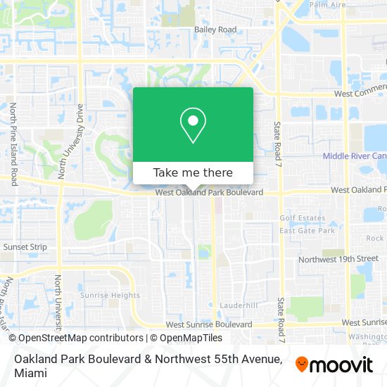 Oakland Park Boulevard & Northwest 55th Avenue map