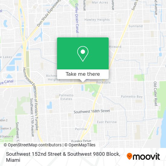 Mapa de Southwest 152nd Street & Southwest 9800 Block
