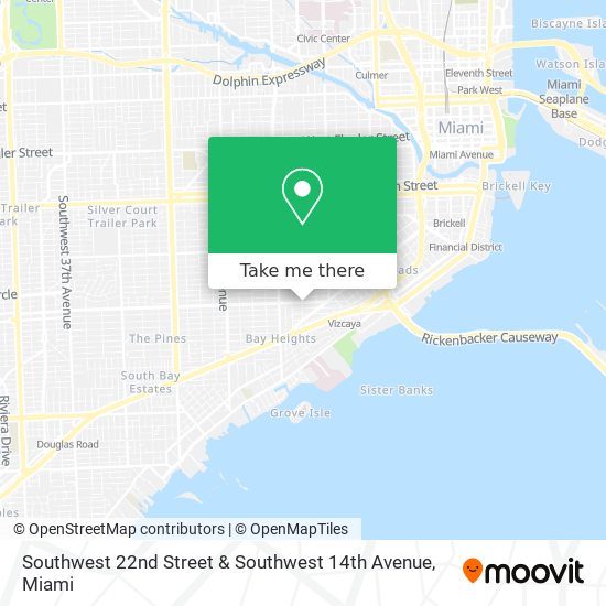Mapa de Southwest 22nd Street & Southwest 14th Avenue