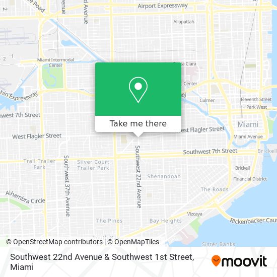 Southwest 22nd Avenue & Southwest 1st Street map