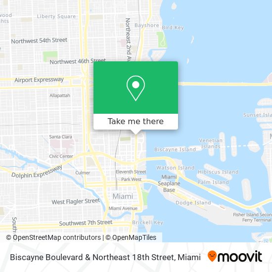 Biscayne Boulevard & Northeast 18th Street map