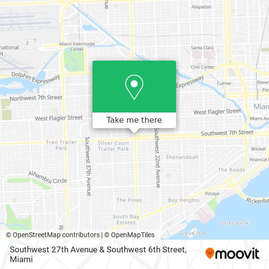 Mapa de Southwest 27th Avenue & Southwest 6th Street