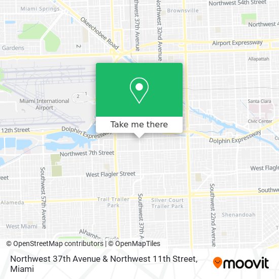 Mapa de Northwest 37th Avenue & Northwest 11th Street