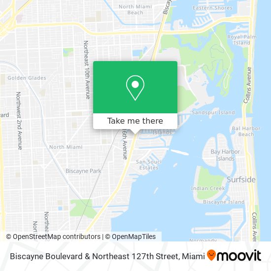 Biscayne Boulevard & Northeast 127th Street map