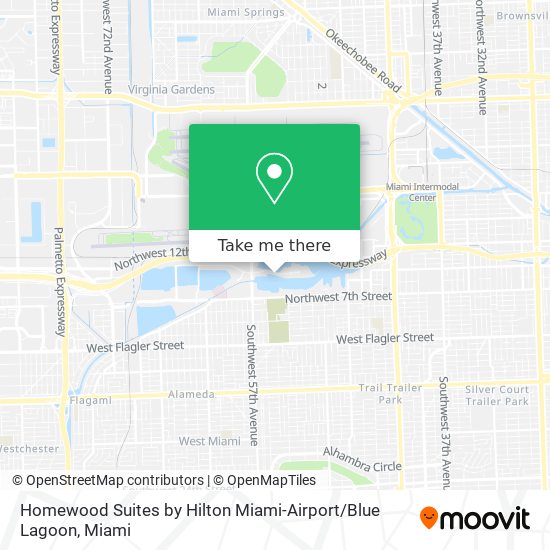 Mapa de Homewood Suites by Hilton Miami-Airport / Blue Lagoon