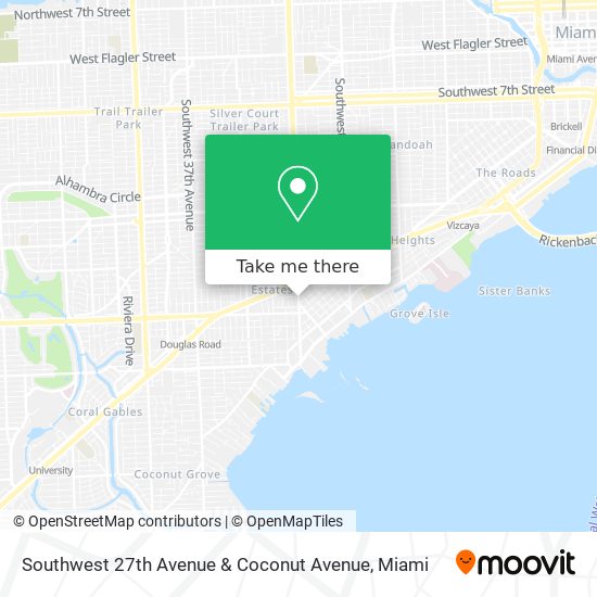 Southwest 27th Avenue & Coconut Avenue map