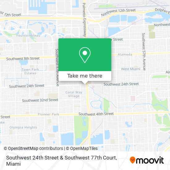 Southwest 24th Street & Southwest 77th Court map