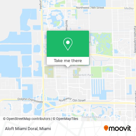 Aloft Miami Doral map