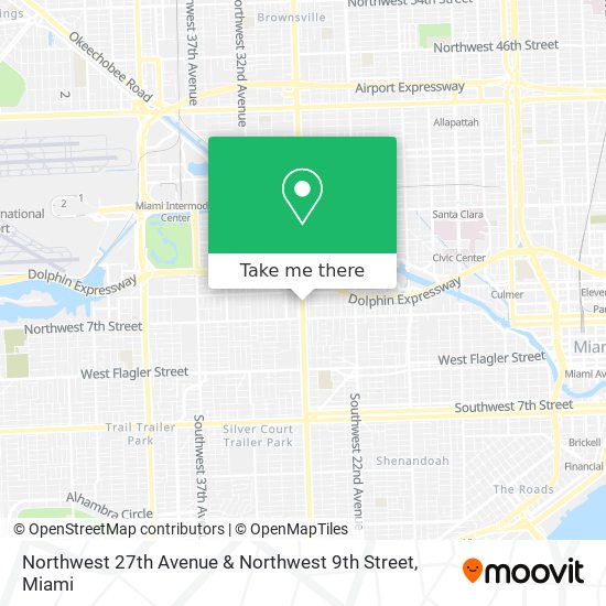 Mapa de Northwest 27th Avenue & Northwest 9th Street