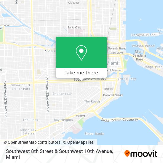 Southwest 8th Street & Southwest 10th Avenue map