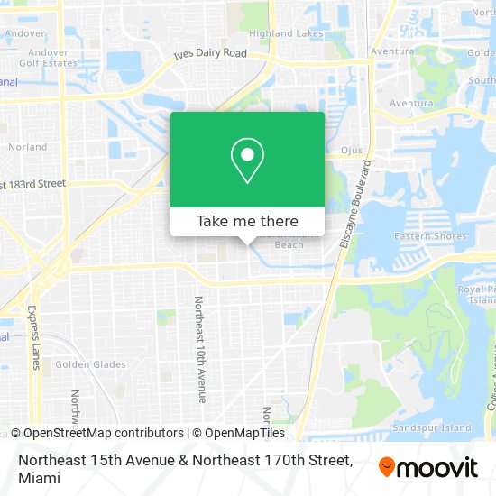 Northeast 15th Avenue & Northeast 170th Street map