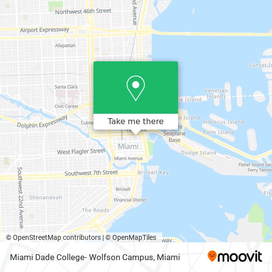 Mapa de Miami Dade College- Wolfson Campus