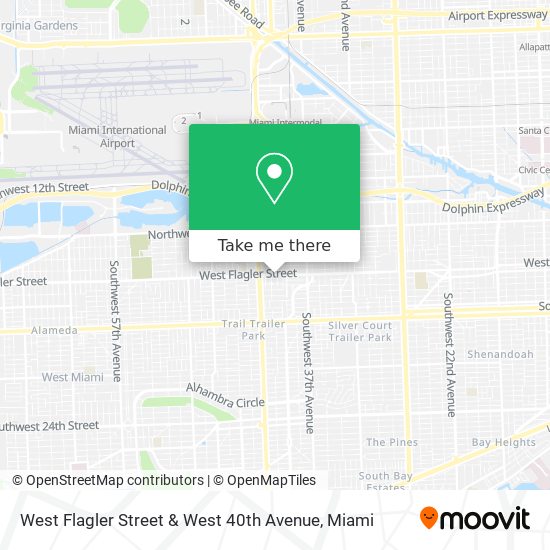 West Flagler Street & West 40th Avenue map