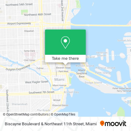 Biscayne Boulevard & Northeast 11th Street map