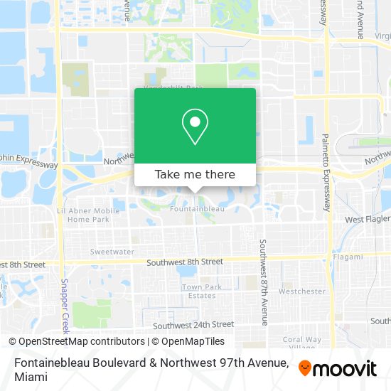 Fontainebleau Boulevard & Northwest 97th Avenue map
