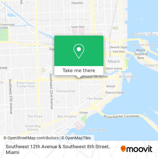 Southwest 12th Avenue & Southwest 8th Street map