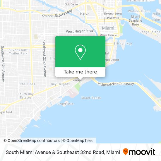 South Miami Avenue & Southeast 32nd Road map