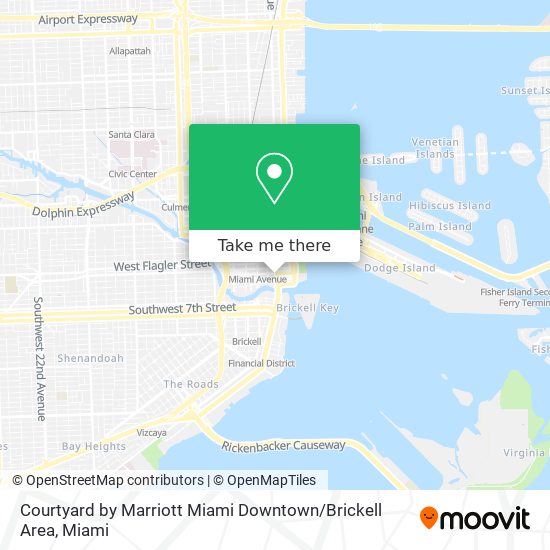 Mapa de Courtyard by Marriott Miami Downtown / Brickell Area