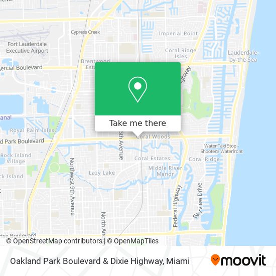 Oakland Park Boulevard & Dixie Highway map