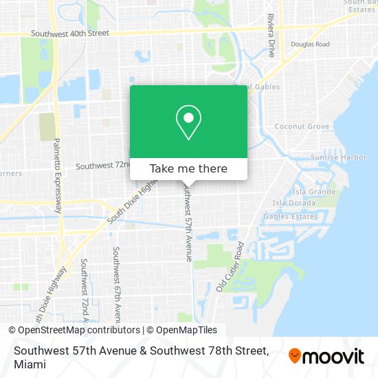 Southwest 57th Avenue & Southwest 78th Street map