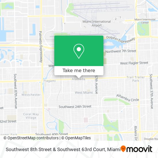 Southwest 8th Street & Southwest 63rd Court map