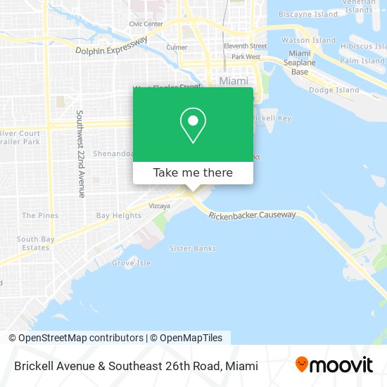 Brickell Avenue & Southeast 26th Road map