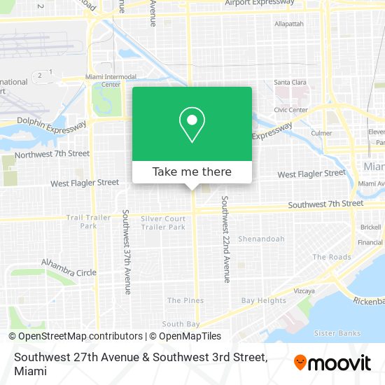 Southwest 27th Avenue & Southwest 3rd Street map