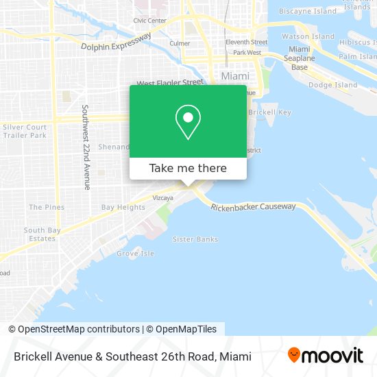 Brickell Avenue & Southeast 26th Road map