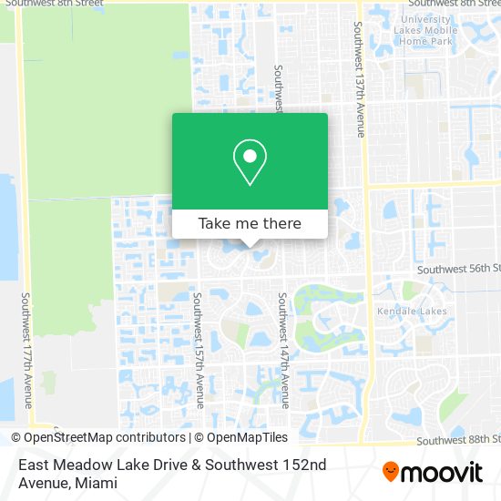 Mapa de East Meadow Lake Drive & Southwest 152nd Avenue