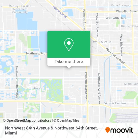 Northwest 84th Avenue & Northwest 64th Street map