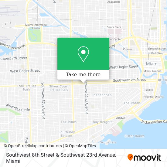 Southwest 8th Street & Southwest 23rd Avenue map