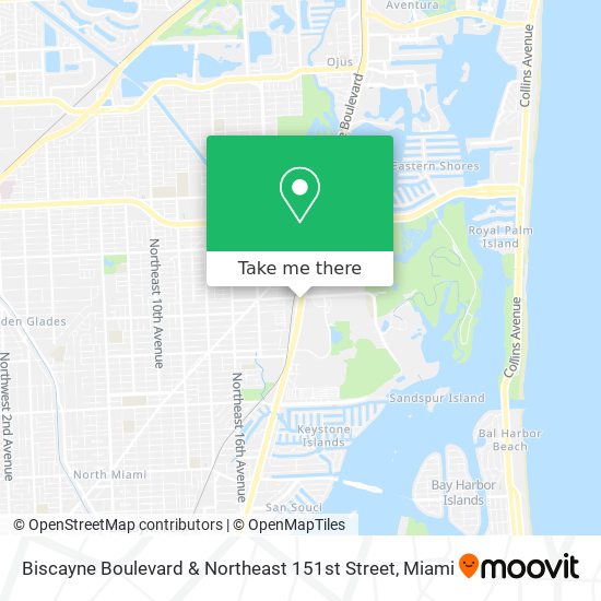 Biscayne Boulevard & Northeast 151st Street map