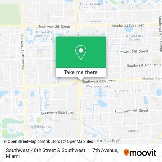 Mapa de Southwest 40th Street & Southwest 117th Avenue