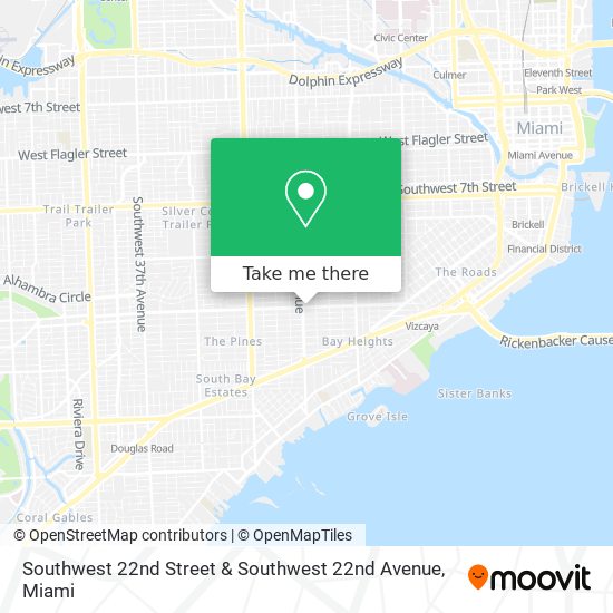 Southwest 22nd Street & Southwest 22nd Avenue map