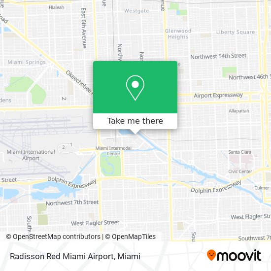 Radisson Red Miami Airport map