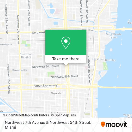 Northwest 7th Avenue & Northwest 54th Street map