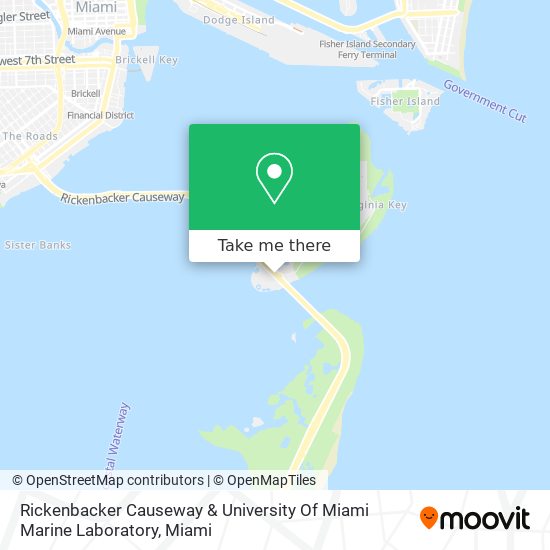 Mapa de Rickenbacker Causeway & University Of Miami Marine Laboratory