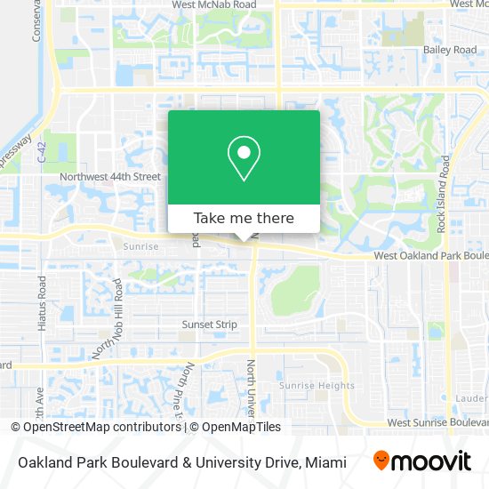 Oakland Park Boulevard & University Drive map