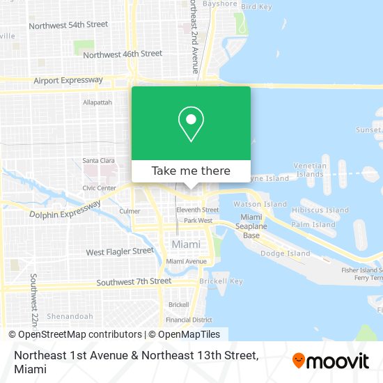 Northeast 1st Avenue & Northeast 13th Street map