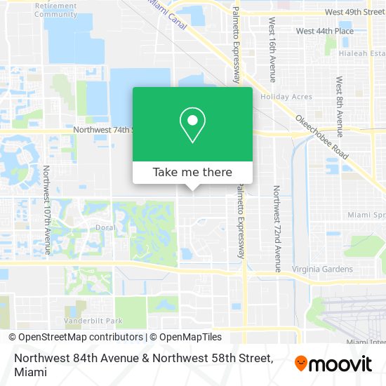 Northwest 84th Avenue & Northwest 58th Street map