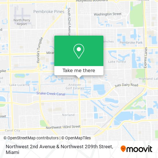 Northwest 2nd Avenue & Northwest 209th Street map