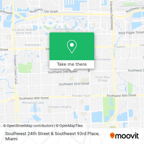 Southwest 24th Street & Southwest 93rd Place map
