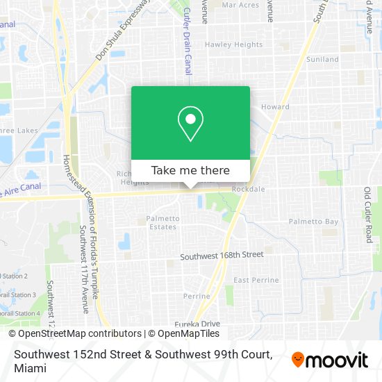 Mapa de Southwest 152nd Street & Southwest 99th Court