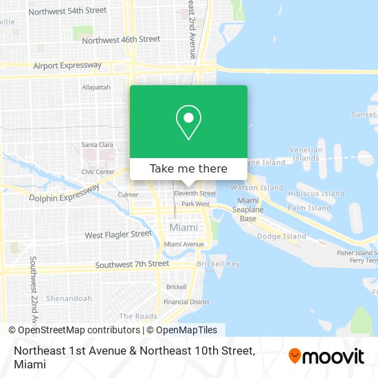 Northeast 1st Avenue & Northeast 10th Street map