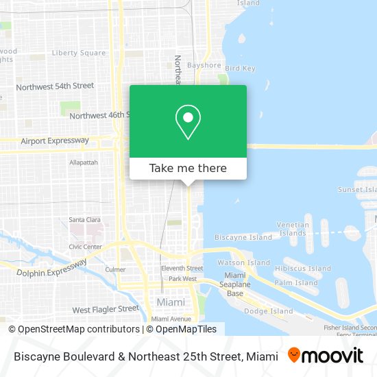 Biscayne Boulevard & Northeast 25th Street map