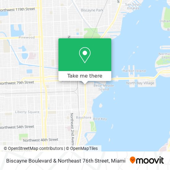 Biscayne Boulevard & Northeast 76th Street map